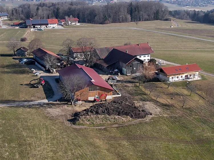Drone photo of the Hermann family farm