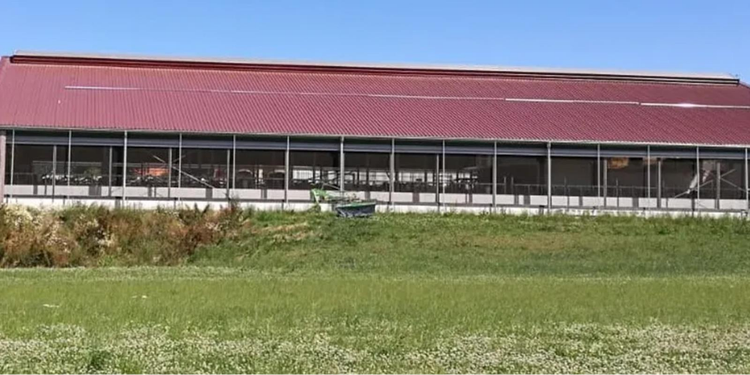 Header image of the Scheiner family's new building with an exterior view of the stable.