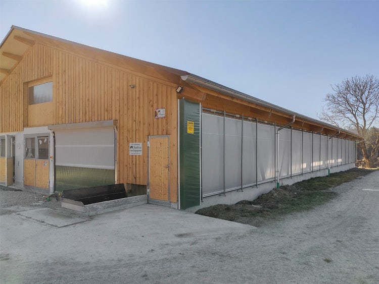 Außenansicht eines Kuhstalles