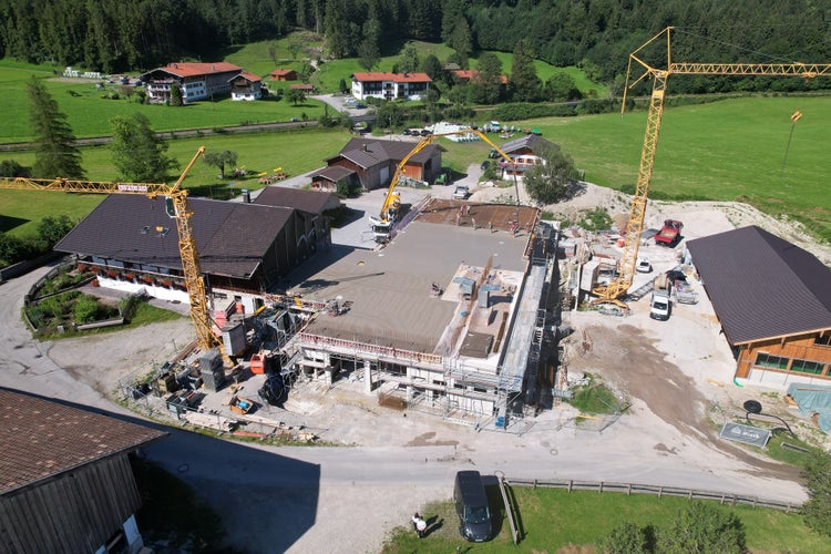 Foto wärend der Bau Arbeiten des Stalls