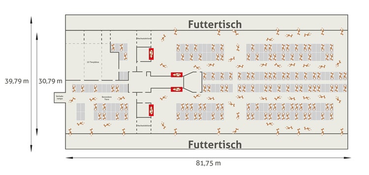 Skizze eines Futtertisches mit 3253