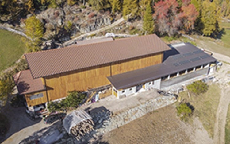 Drone picture of the farm Mair.